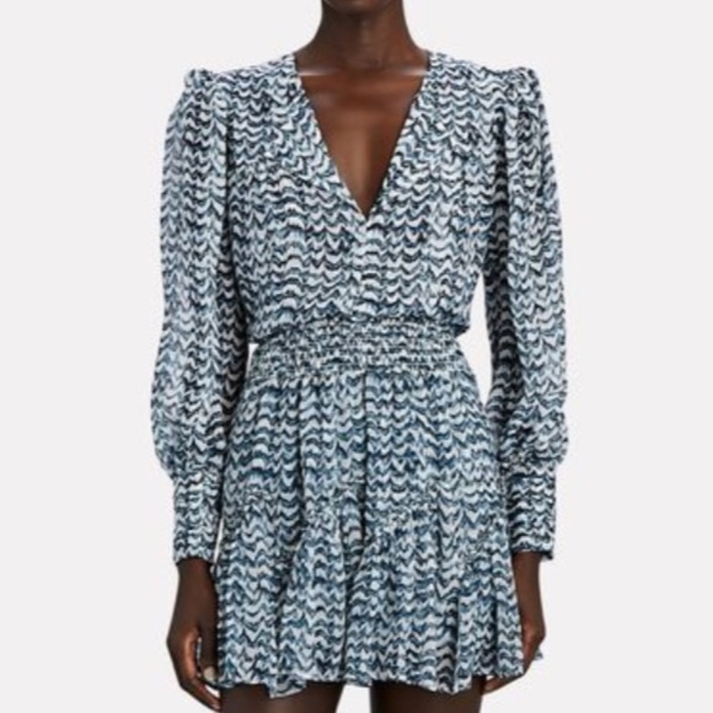 INTERMIX Mae Printed Silk Mini Skirt, P